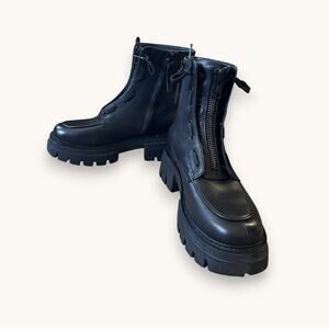 Authentic ASH Lynne Leather Zip Combat Boots 38 NWOB